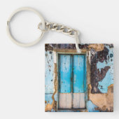 Blaue Wand und Tür Schlüsselanhänger (Vorderseite)