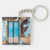 Blaue Wand und Tür Schlüsselanhänger (Rückseite)
