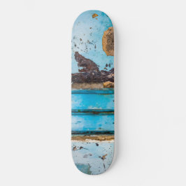 Blaue Wand und Tür Skateboard