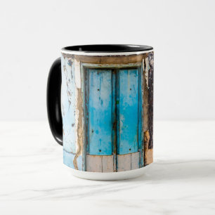 Blaue Wand und Tür Tasse