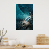 Blaue Wände einer Eishöhle Poster (Küche)