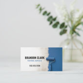 Blaue Wandfarbe Roller halb gestrichenes Design Visitenkarte (Stehend Vorderseite)