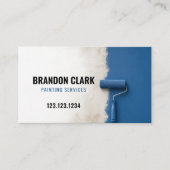 Blaue Wandfarbe Roller halb gestrichenes Design Visitenkarte (Vorderseite)