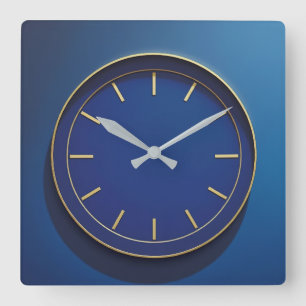 Blaue Wanduhr mit Zifferblatt
