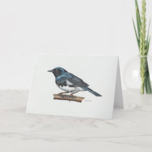 Blaue Warbler-Kunstkarte Dankeskarte
