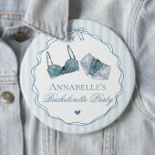 Blaue Wäsche Dusche Junggesellinnenabschied Gastge Button (Beispiel)
