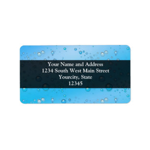 Blaue Wasserblasen Adressaufkleber