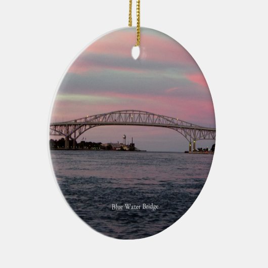 Blaue Wasserbrücke Keramik Ornament (Rechts)