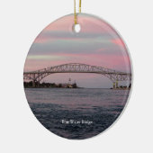 Blaue Wasserbrücke Keramik Ornament (Links)