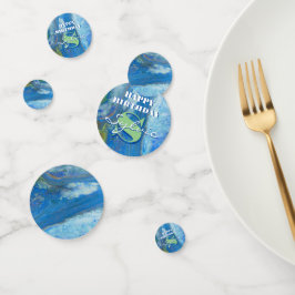 Blaue Wasserfall AkrylKunst Konfetti