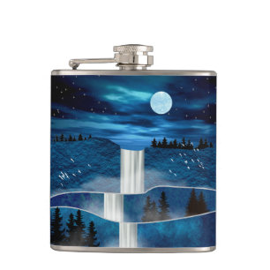 Blaue Wasserfälle Flachmann