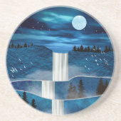 Blaue Wasserfälle Getränkeuntersetzer (Vorne)