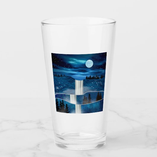 Blaue Wasserfälle Glas (Vorderseite)