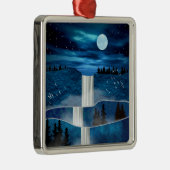 Blaue Wasserfälle Ornament Aus Metall (Rechts)