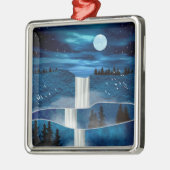 Blaue Wasserfälle Ornament Aus Metall (Links)