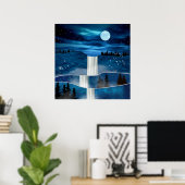 Blaue Wasserfälle Poster (Heimbüro)