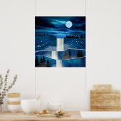 Blaue Wasserfälle Poster (Küche)