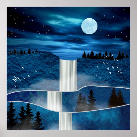 Blaue Wasserfälle Poster (Vorne)