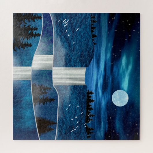 Blaue Wasserfälle Puzzle (Horizontal)