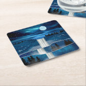 Blaue Wasserfälle Rechteckiger Pappuntersetzer (angewinkelt)