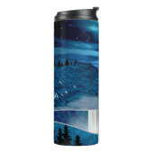 Blaue Wasserfälle Thermosbecher (Nach links gedreht)