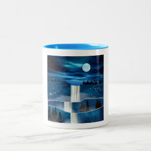 Blaue Wasserfälle Zweifarbige Tasse