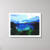 Blaue Wasserfarbe Abstrakt Landschaft Leinwanddruck (Vorderseite)