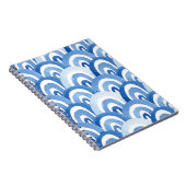 Blaue Wasserfarbe: Abstrakte Meereswellen Notizblock (Rechte Seite)