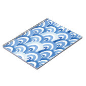 Blaue Wasserfarbe: Abstrakte Meereswellen Notizblock (Linke Seite)