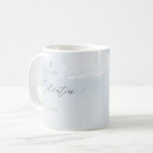 Blaue Wasserfarbe Baby Junge Widmung Kaffeetasse (Vorderseite Links)