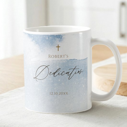 Blaue Wasserfarbe Baby Junge Widmung Kaffeetasse
