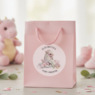 Blaue Wasserfarbe-Baby-Party zum Drachen  Runder Aufkleber