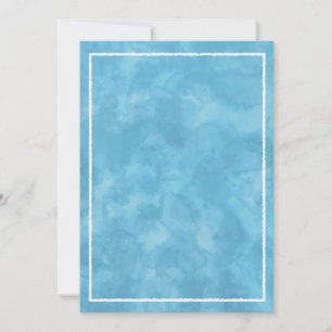 Blaue Wasserfarbe-Baby-Shower-Rechteck-Vorlage  Einladung