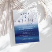 Blaue Wasserfarbe Babydusche Einladung