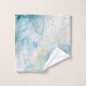 Blaue Wasserfarbe Badhandtuch Set (Waschlappen)