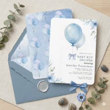 Blaue Wasserfarbe-Ballon-Blumen-Junge-Baby-Party 
