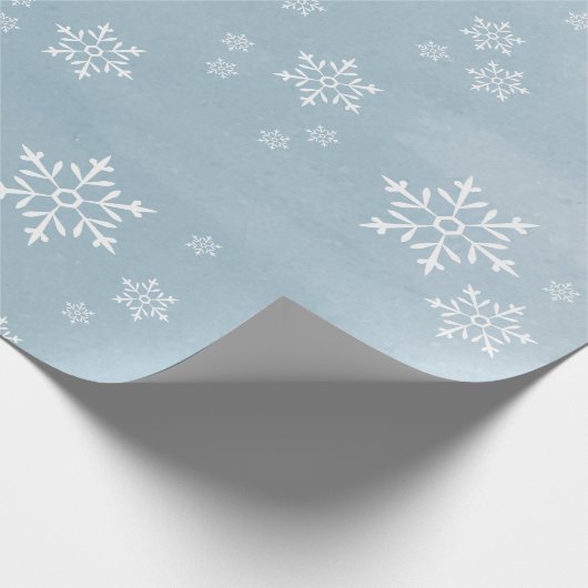 Blaue Wasserfarbe bei leichtem Eis Geschenkpapier (Ecke)