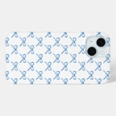 Blaue Wasserfarbe-Bogen-Muster Case-Mate iPhone Hülle (Rückseite (Horizontal))