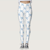 Blaue Wasserfarbe-Bogen-Muster Leggings (Vorderseite)