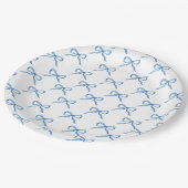 Blaue Wasserfarbe-Bogen-Muster Pappteller (Schrägansicht)