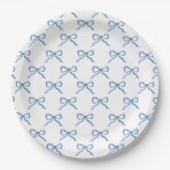 Blaue Wasserfarbe-Bogen-Muster Pappteller (Vorderseite)