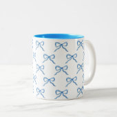 Blaue Wasserfarbe-Bogen-Muster Zweifarbige Tasse (VorderseiteRechts)