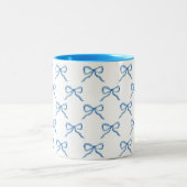 Blaue Wasserfarbe-Bogen-Muster Zweifarbige Tasse (Mittel)