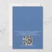 Blaue Wasserfarbe Botanische Budget-QR-Code-Hochze Einladung (Rückseite)