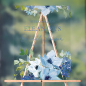 Blaue Wasserfarbe Botanische Individuelle Willkomm Acrylschild (Neutral)
