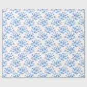 Blaue Wasserfarbe Bouquet Muster Geschenkpapier (Flach)