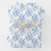 Blaue Wasserfarbe Bouquet Muster Geschenkpapier Set (Beispiel)