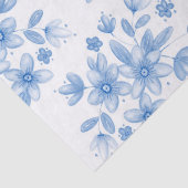 Blaue Wasserfarbe Bouquet Muster Seidenpapier (Detail)