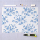 Blaue Wasserfarbe Bouquet Muster Seidenpapier (Handwerk)