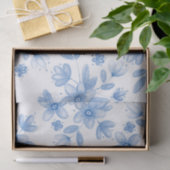 Blaue Wasserfarbe Bouquet Muster Seidenpapier (Geschenk)